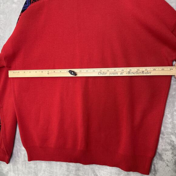Vintage Demetre Sweater Mens Large Wool Blend Geometric Knit 80s Hong Kong - Picture 8 of 15